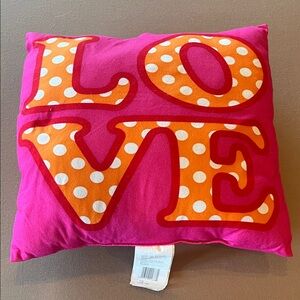 Pink and Orange LOVE Pillow